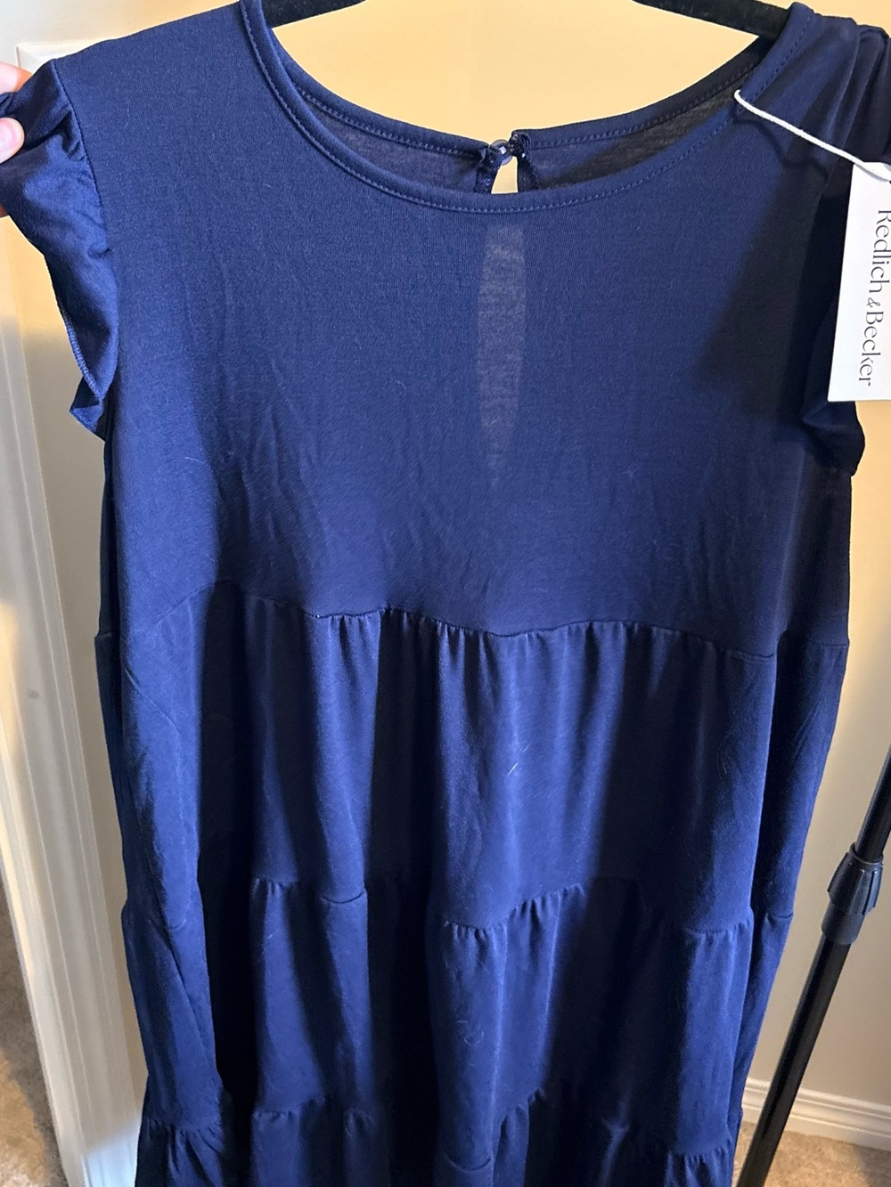 SHEIN Navy Tiered Scoop Neck Tunic